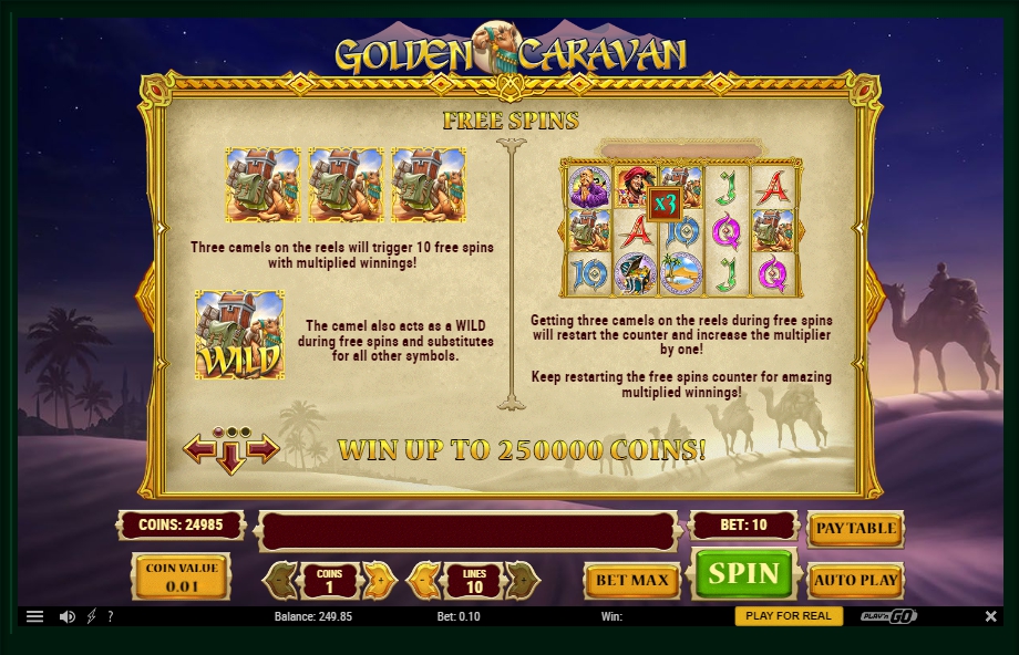 golden caravan slot machine detail image 3