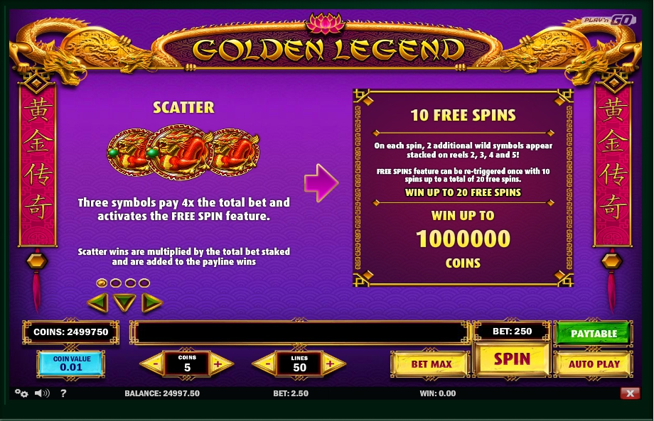 golden legend slot machine detail image 3