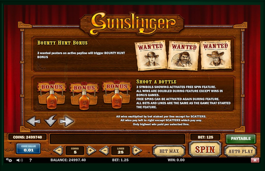 gunslinger slot machine detail image 1