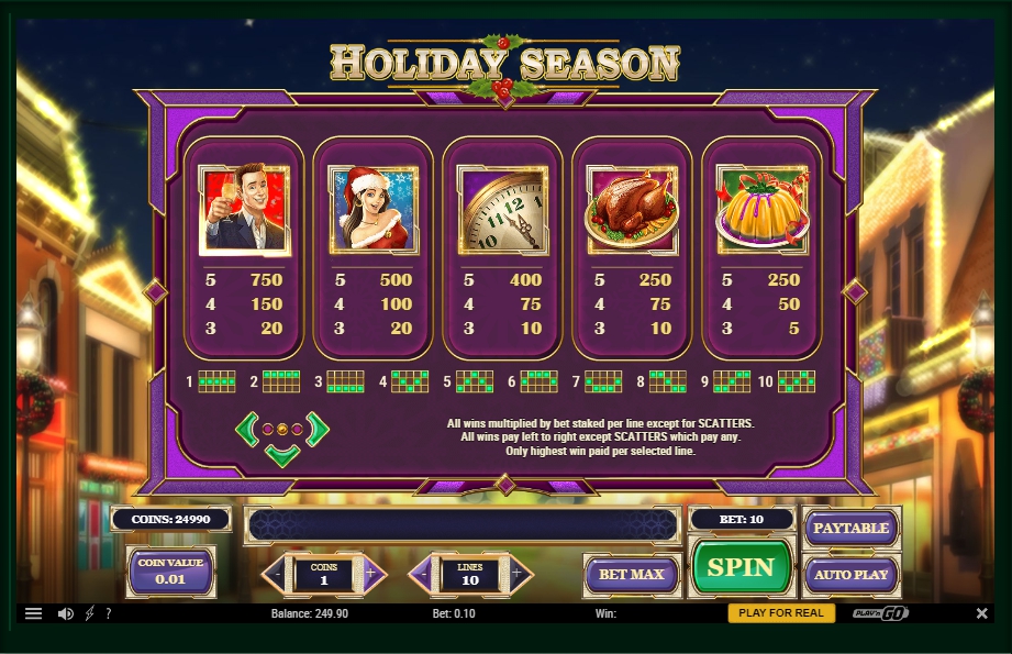 holiday season slot machine detail image 1