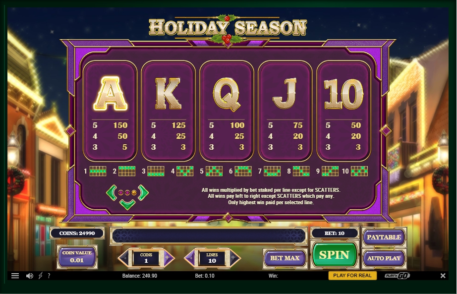 holiday season slot machine detail image 0