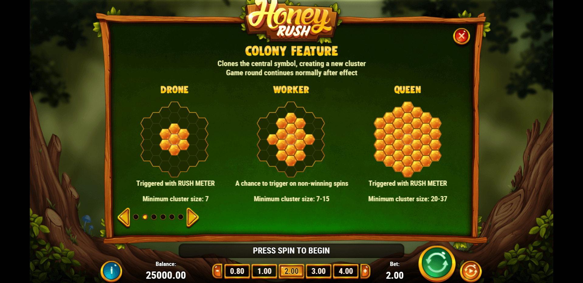 honey rush slot machine detail image 1