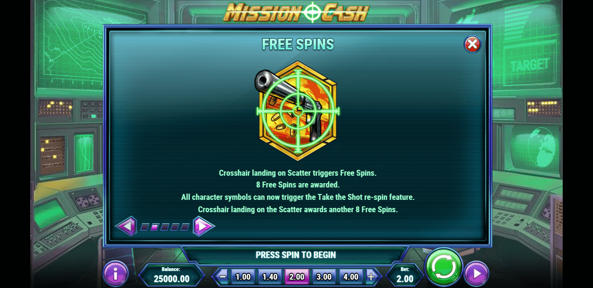 mission cash slot machine detail image 0