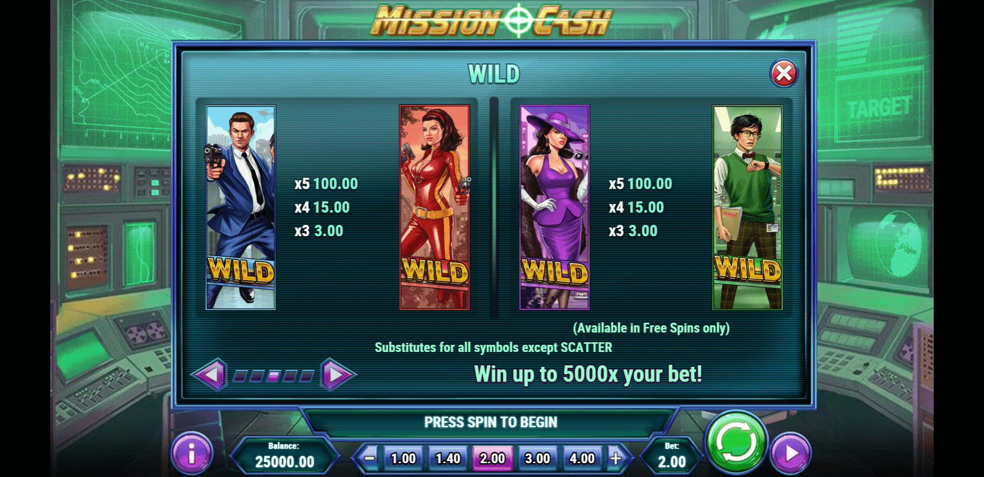 mission cash slot machine detail image 2