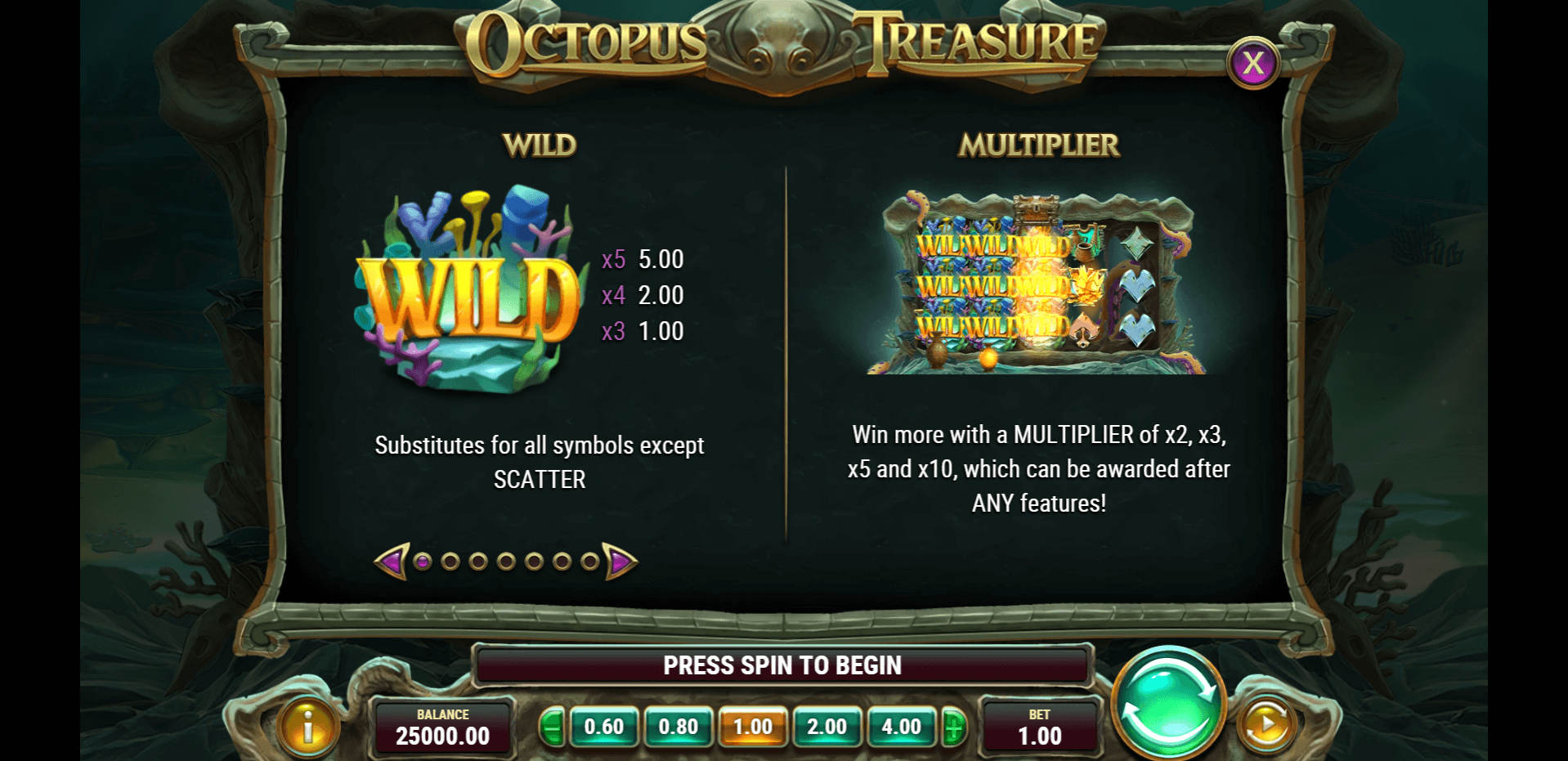 octopus treasure slot machine detail image 0