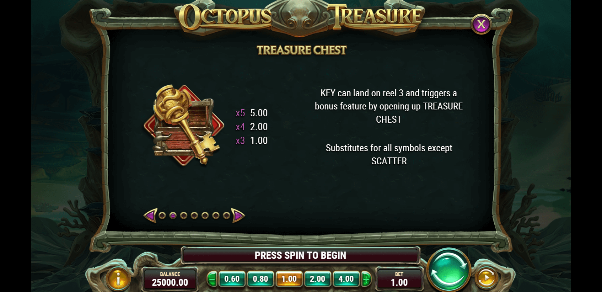 octopus treasure slot machine detail image 1