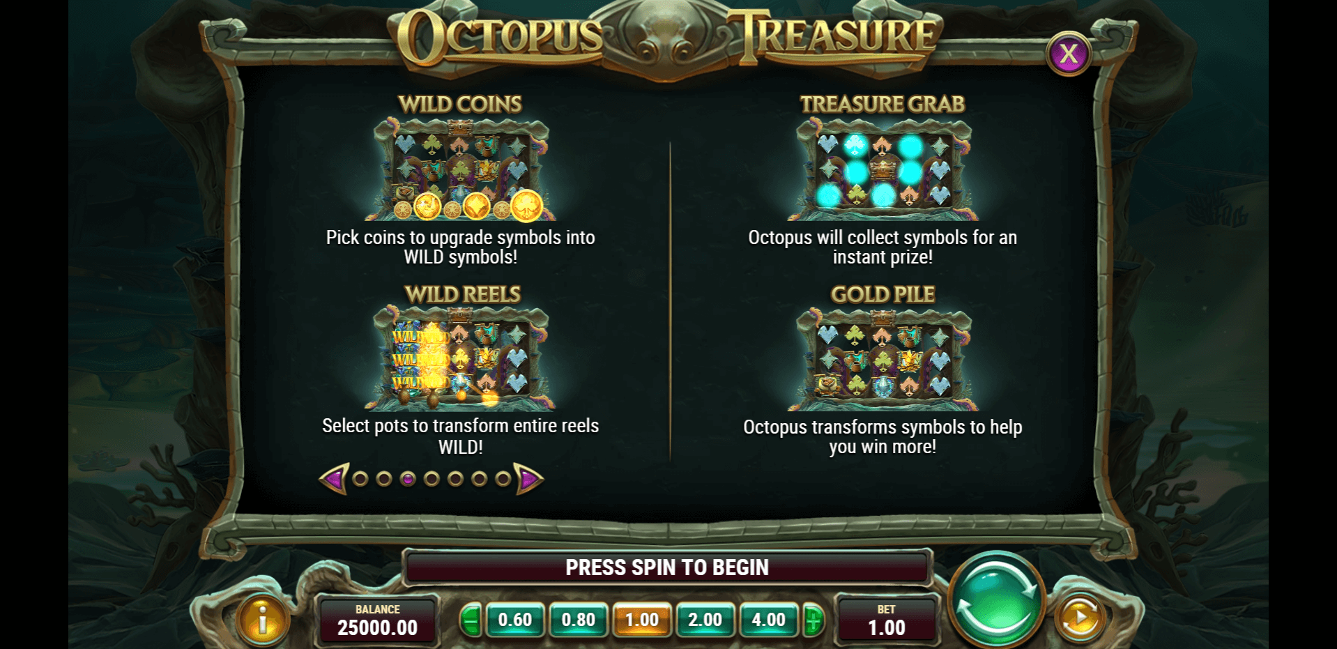 octopus treasure slot machine detail image 2