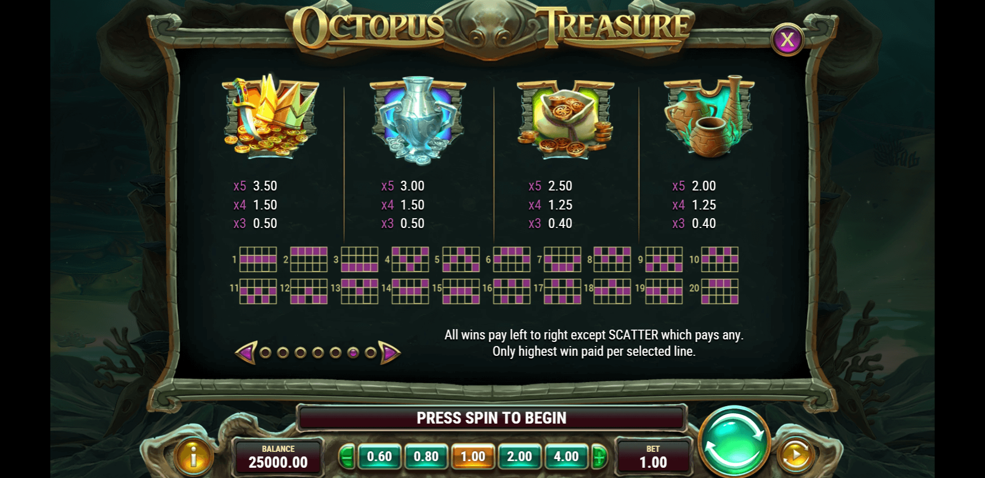 octopus treasure slot machine detail image 5