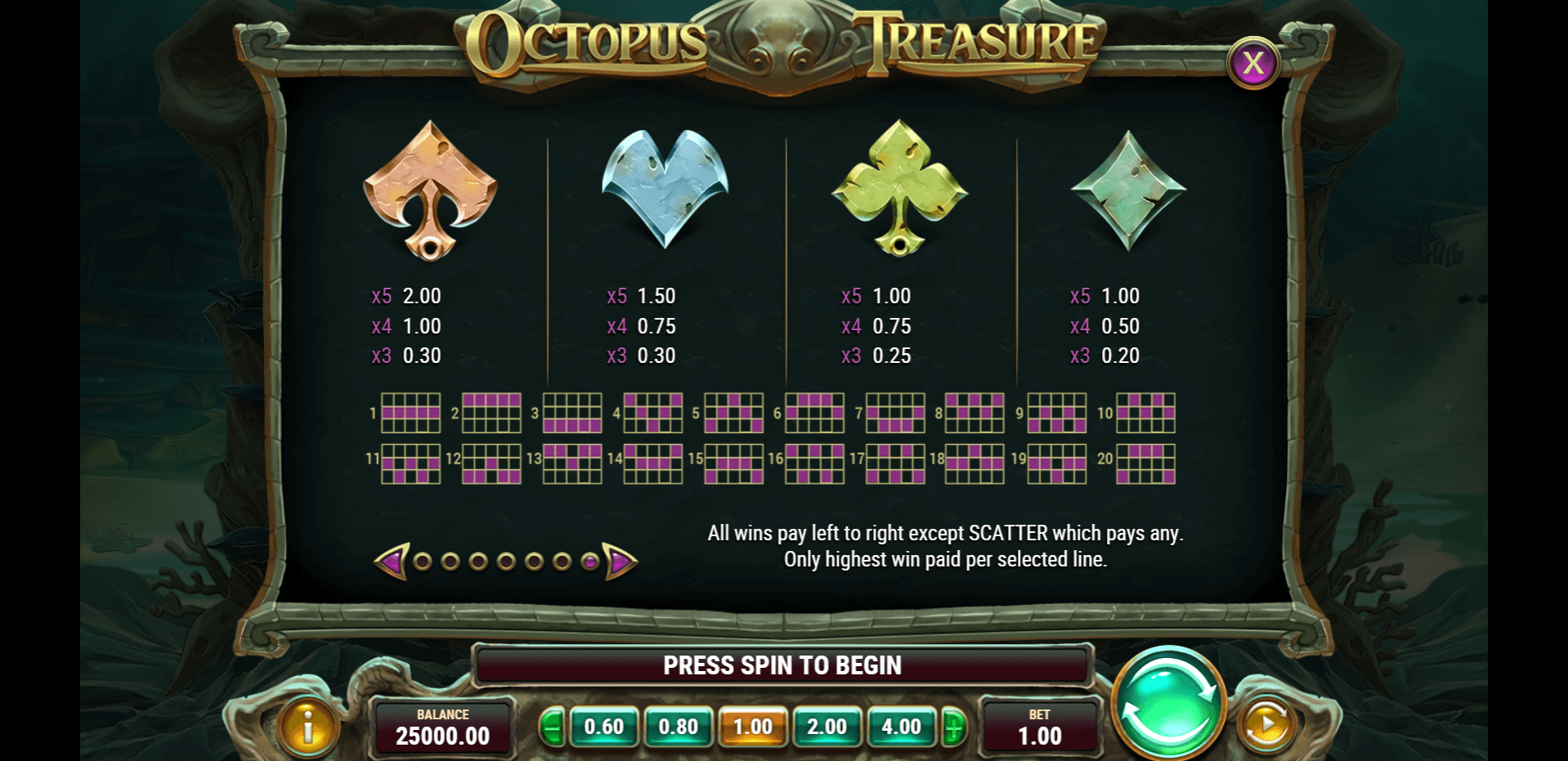 octopus treasure slot machine detail image 6