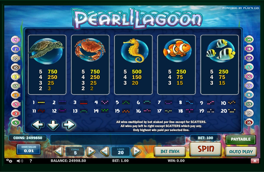pearl lagoon slot machine detail image 1