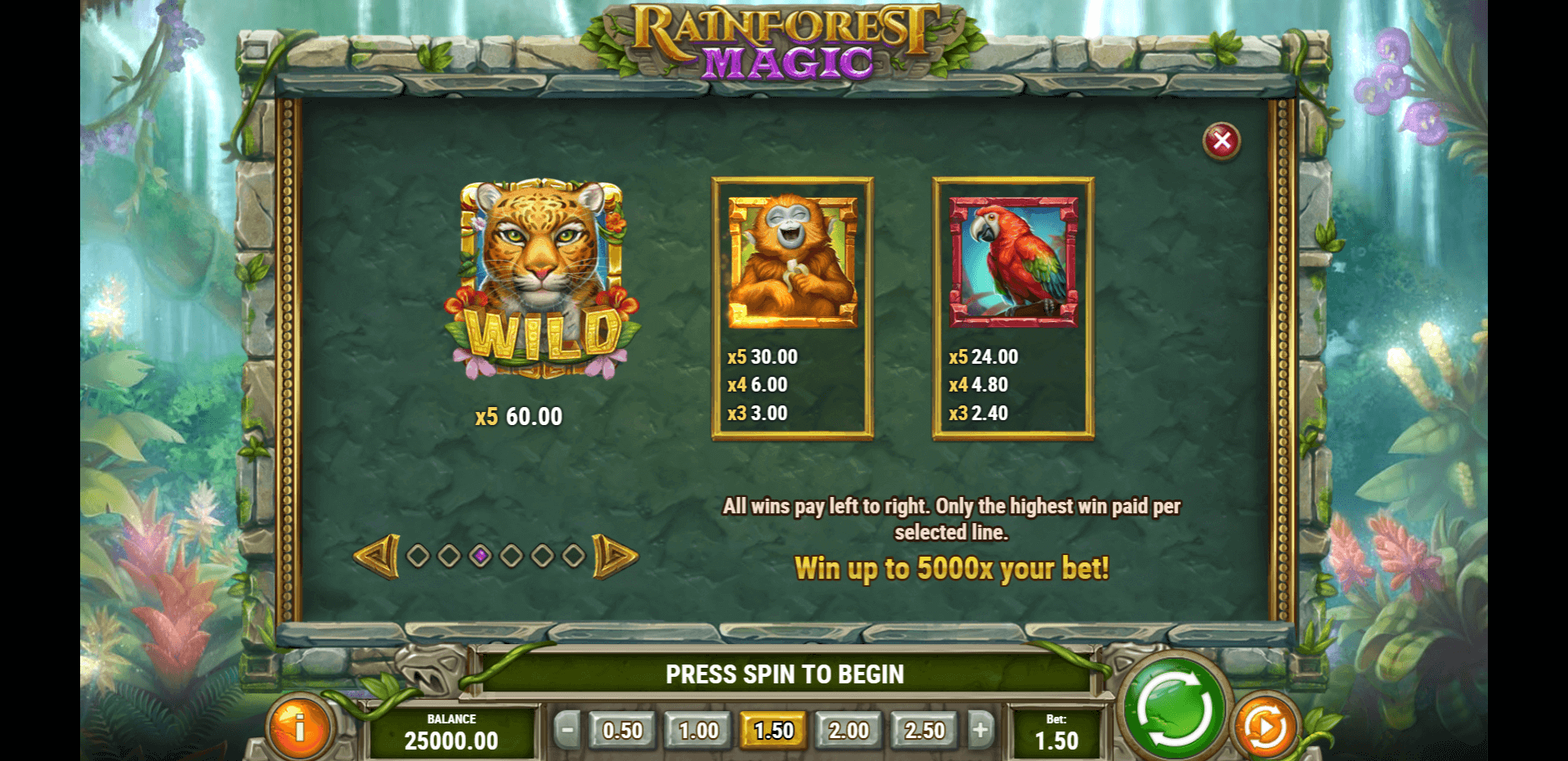 rainforest magic slot machine detail image 2