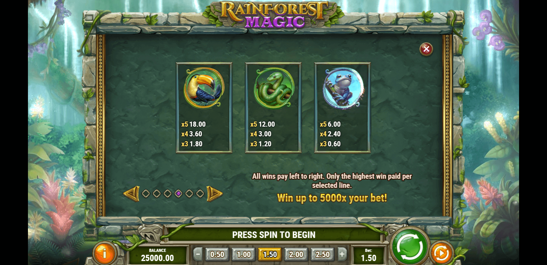 rainforest magic slot machine detail image 3