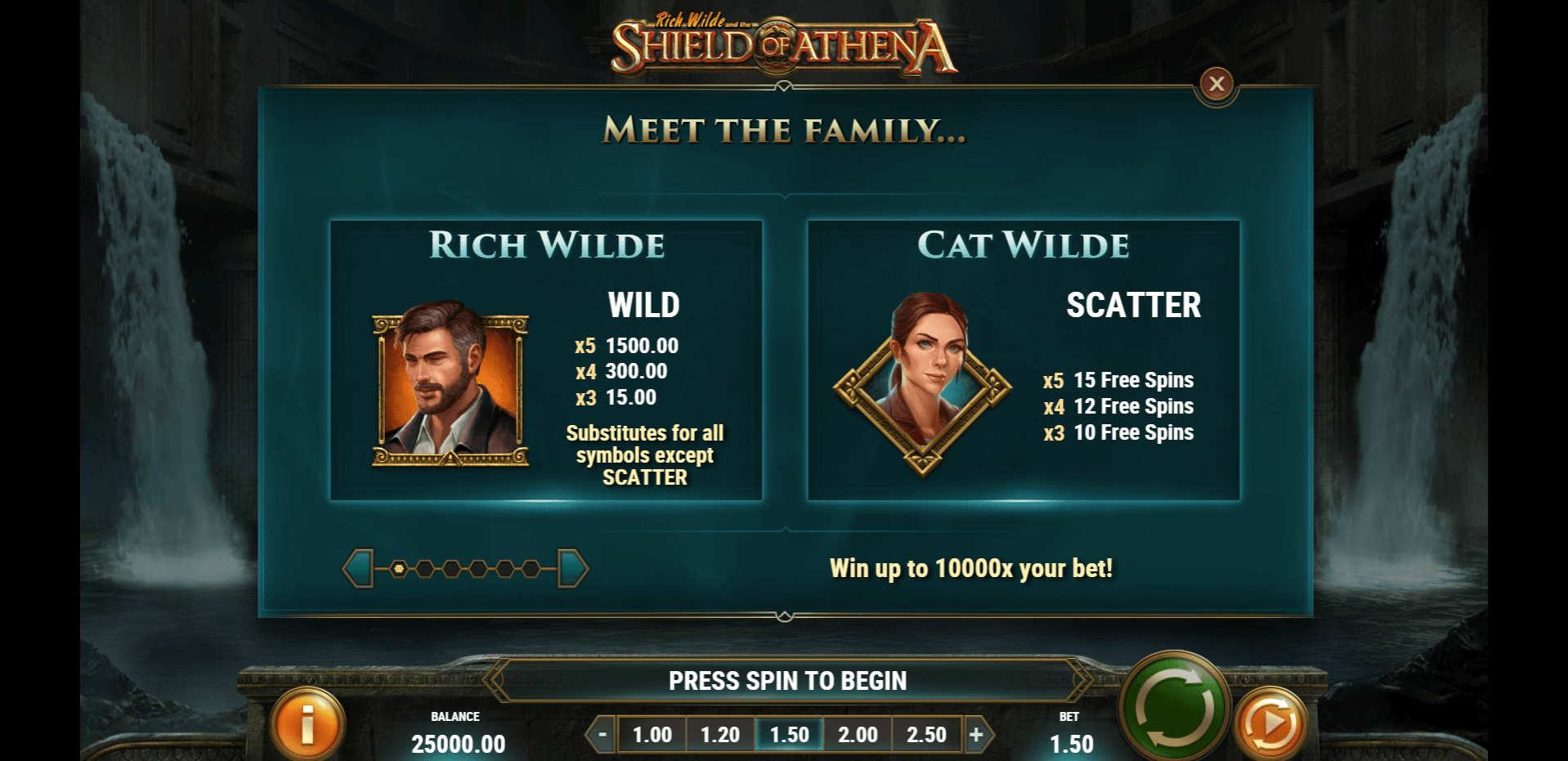 rich wilde and the shield of athena slot machine detail image 0