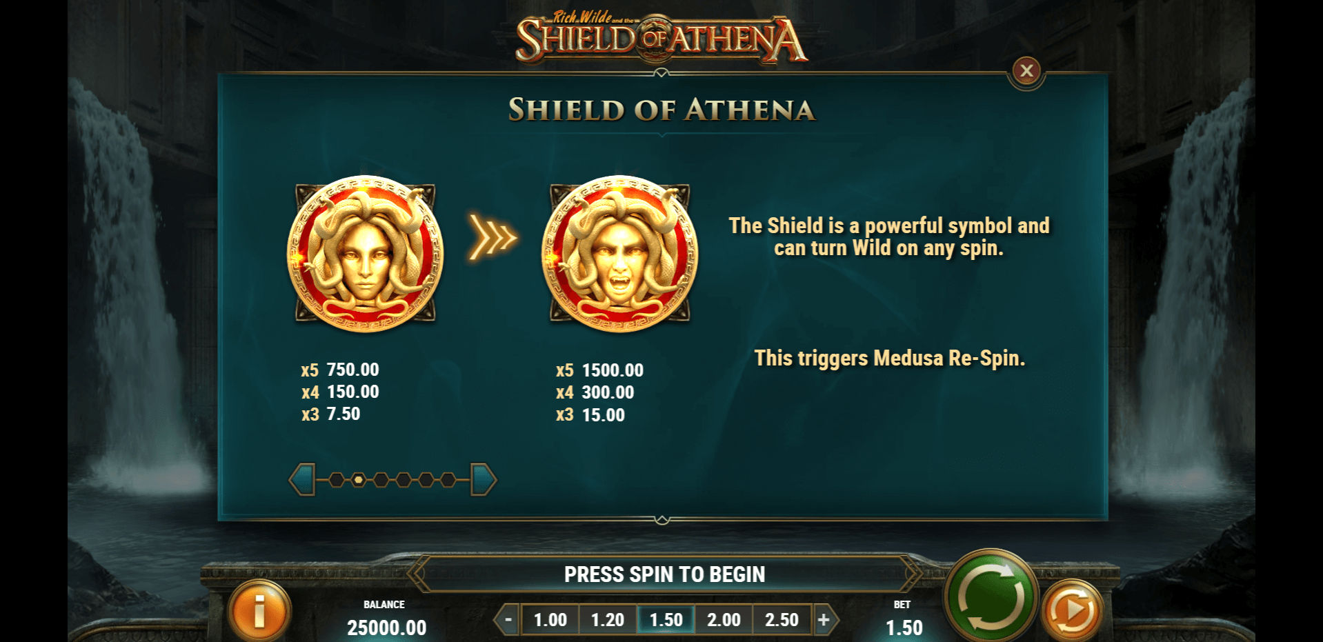 rich wilde and the shield of athena slot machine detail image 1