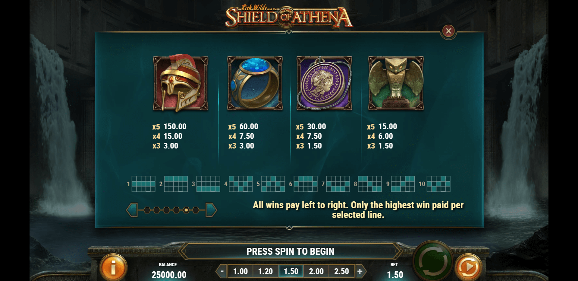 rich wilde and the shield of athena slot machine detail image 4