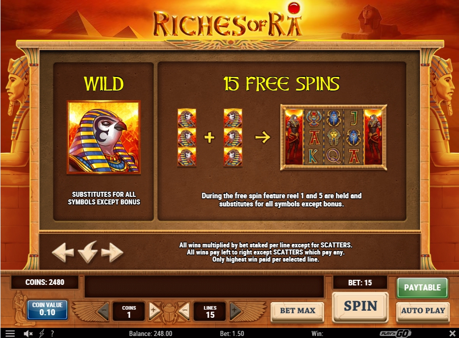 riches of ra slot machine detail image 2