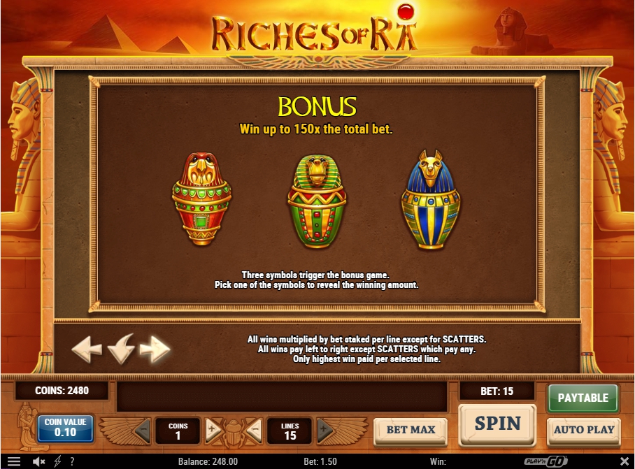 riches of ra slot machine detail image 1