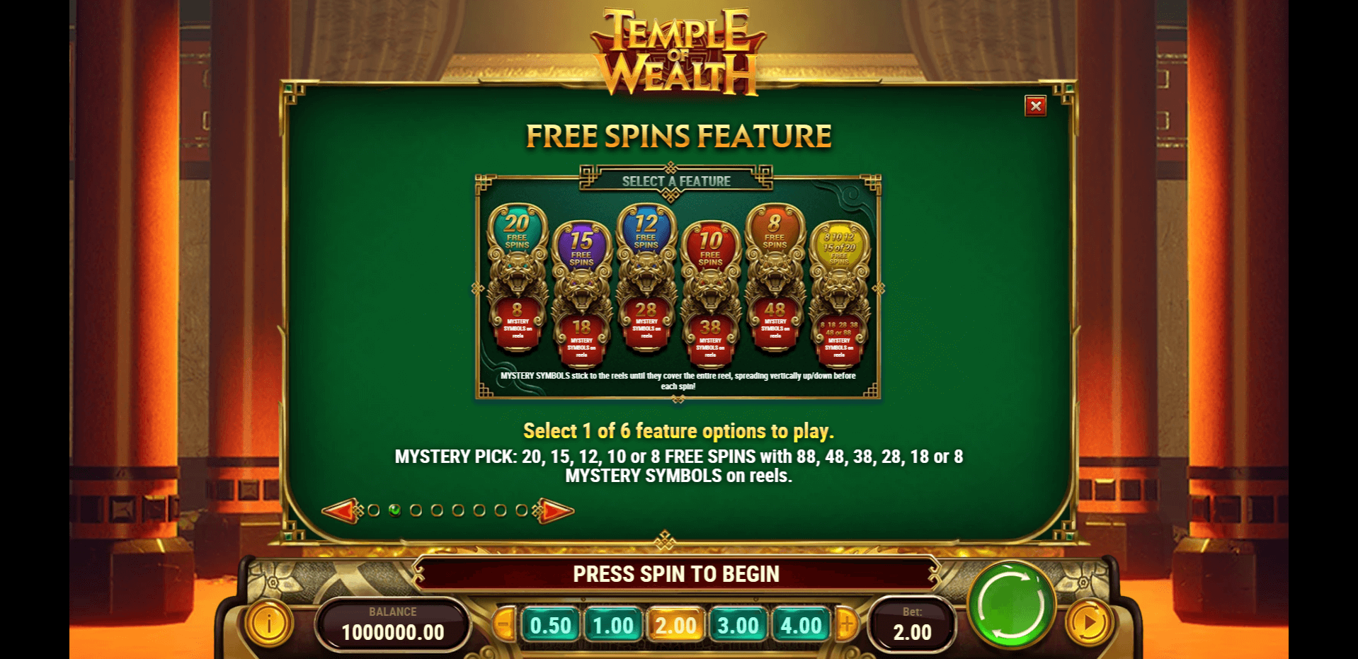 temple of wealth slot machine detail image 1