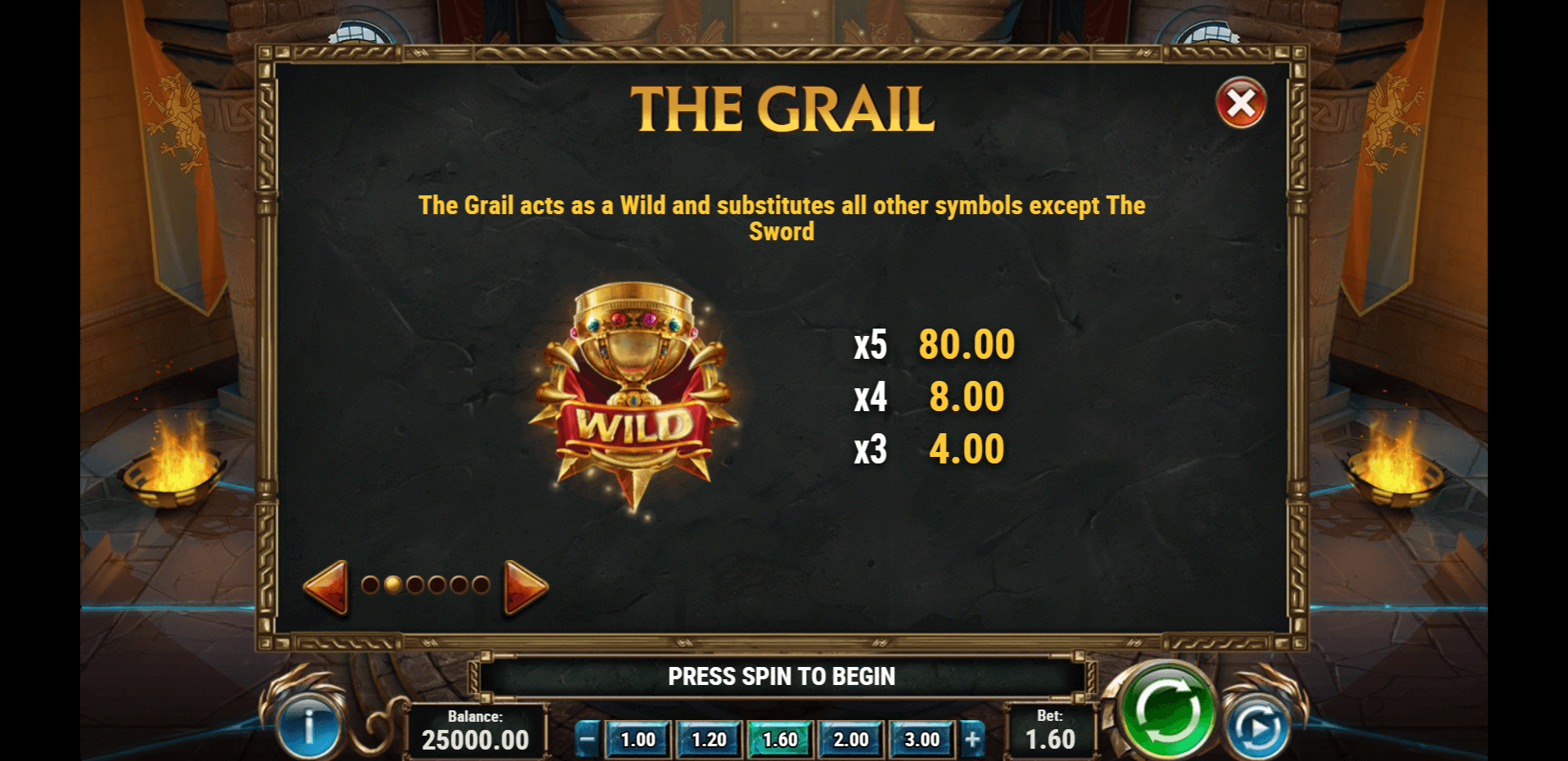 the sword and the grail slot machine detail image 1