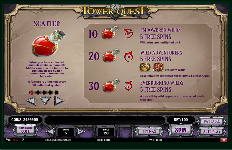 tower quest slot machine detail image 4