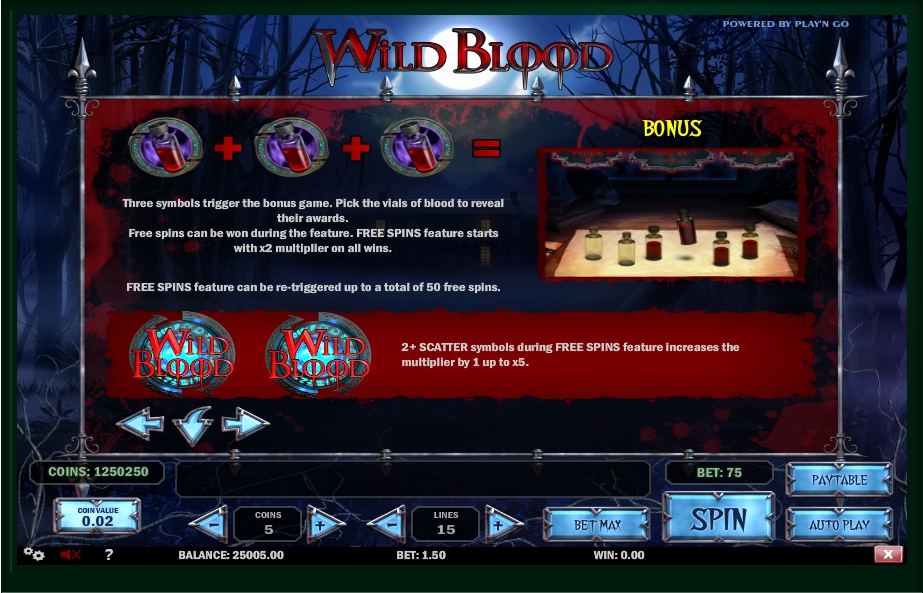 wild blood slot machine detail image 1