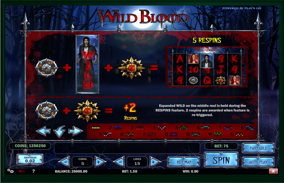 wild blood slot machine detail image 0