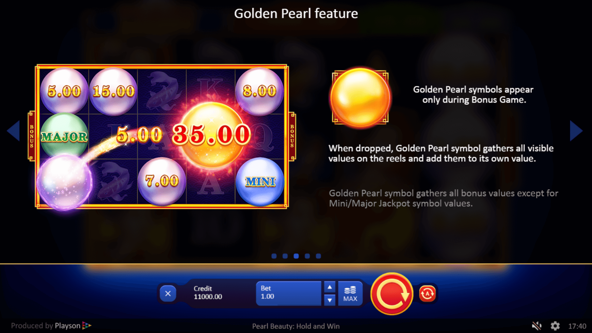pearl beauty hold and win slot machine detail image 2