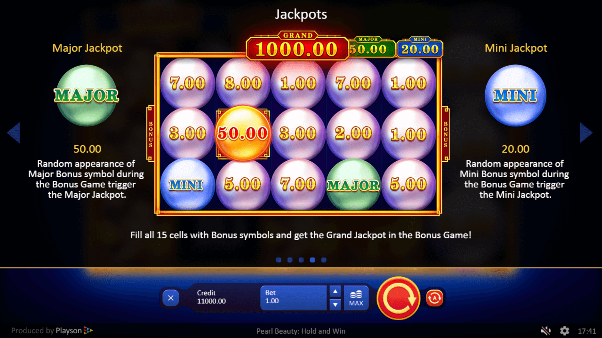 pearl beauty hold and win slot machine detail image 3