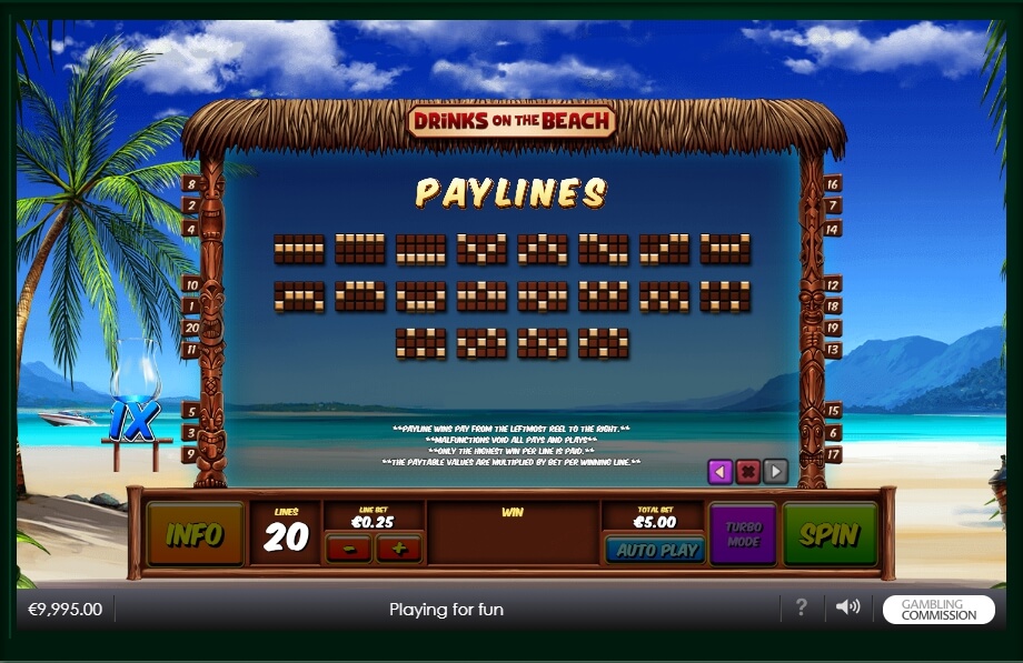 drinks on the beach slot machine detail image 0
