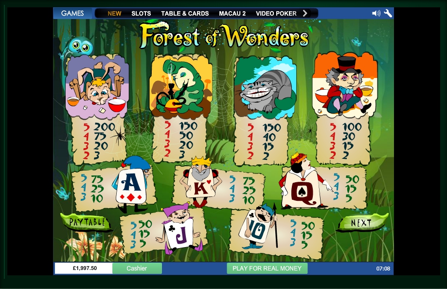 forest of wonders slot machine detail image 0