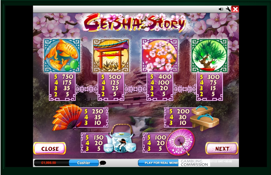 geisha story slot machine detail image 1