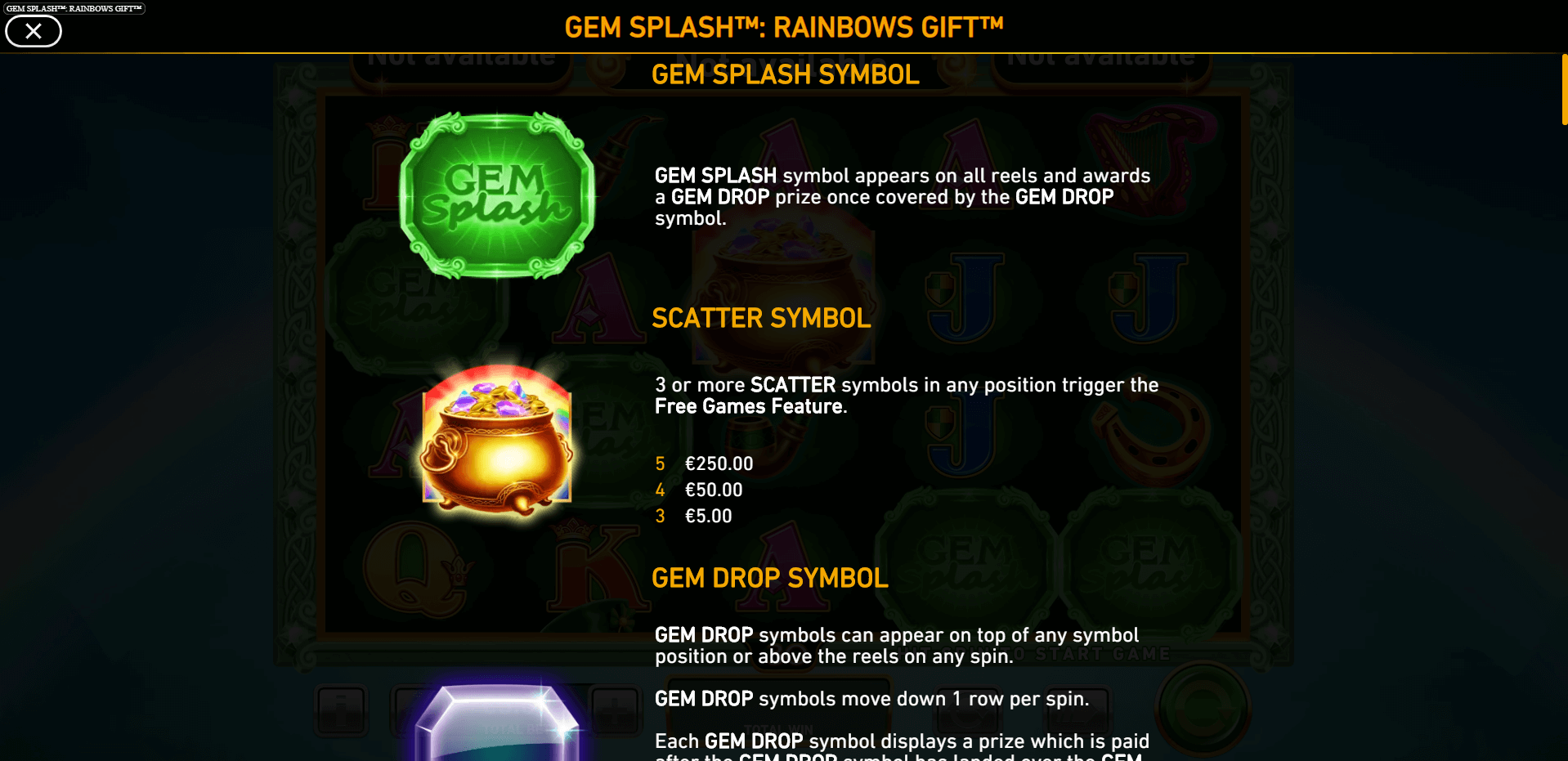 gem splash rainbows gift slot machine detail image 0