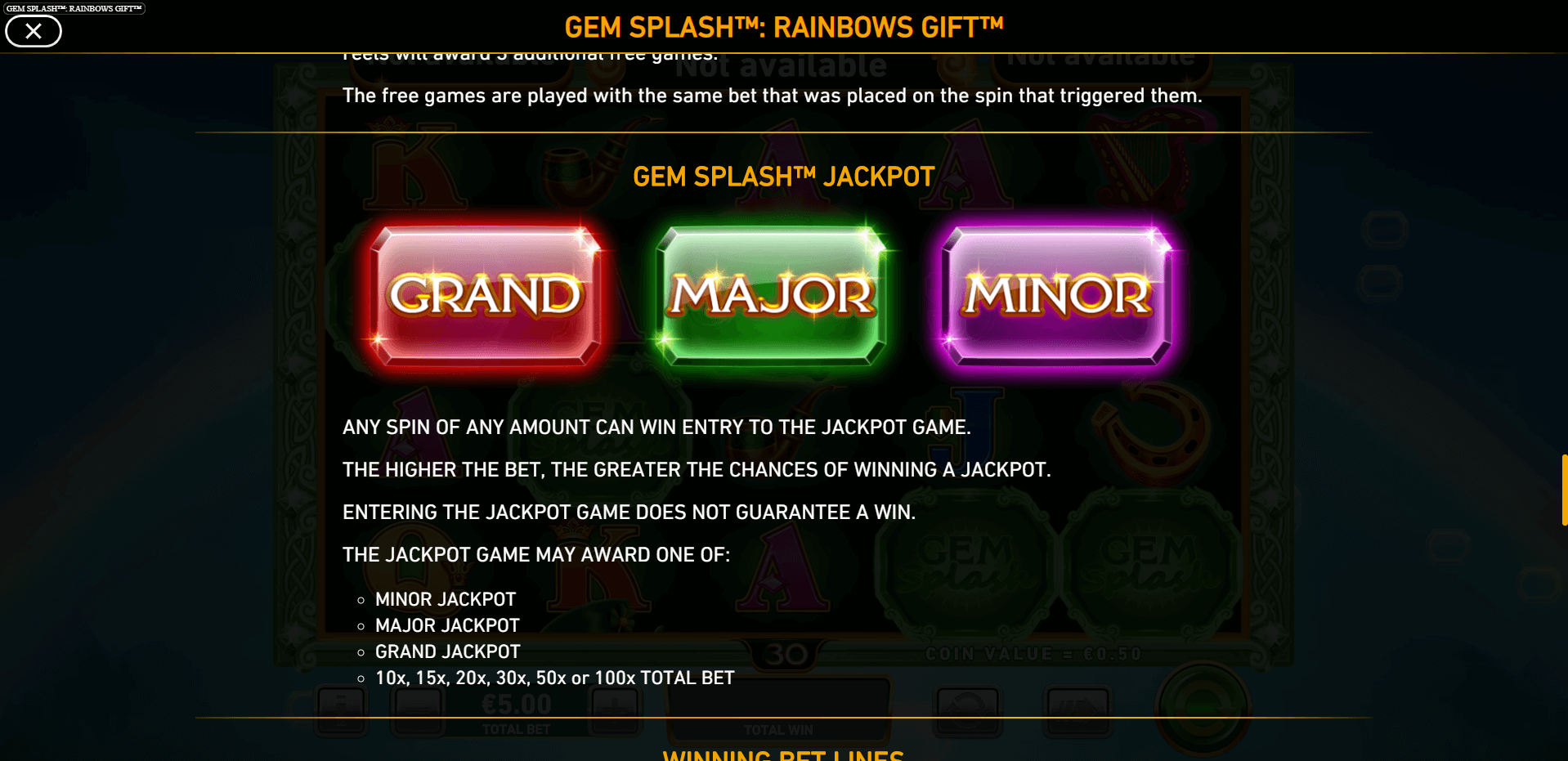 gem splash rainbows gift slot machine detail image 3