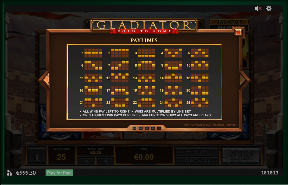 gladiator road to rome slot machine detail image 4