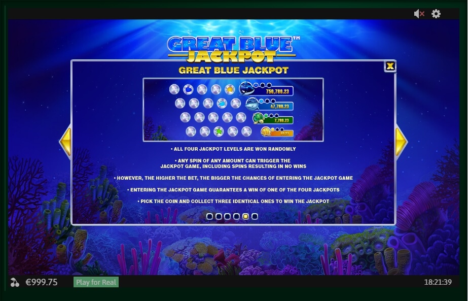 great blue jackpot slot machine detail image 5