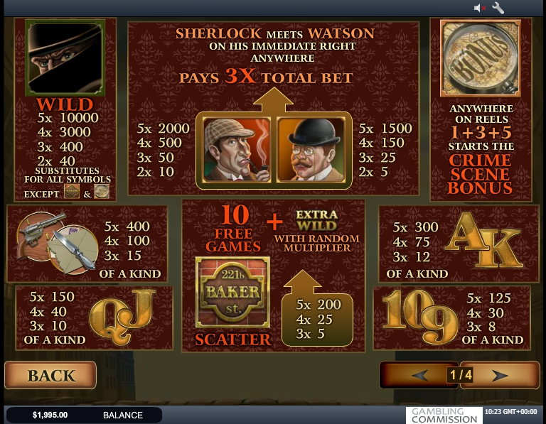 sherlock mystery slot machine detail image 3