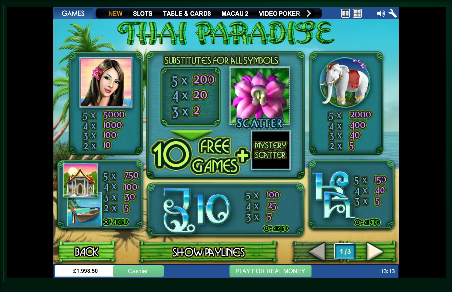 thai paradise slot machine detail image 2
