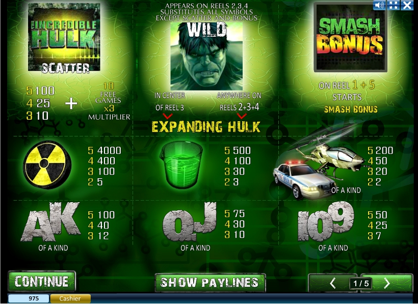 the incredible hulk slot machine detail image 4