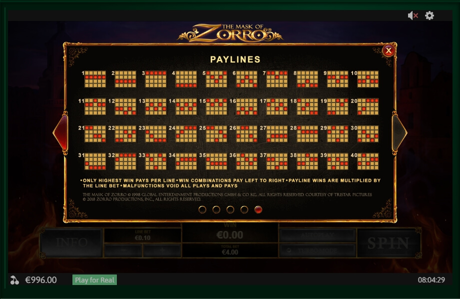 the mask of zorro slot machine detail image 0