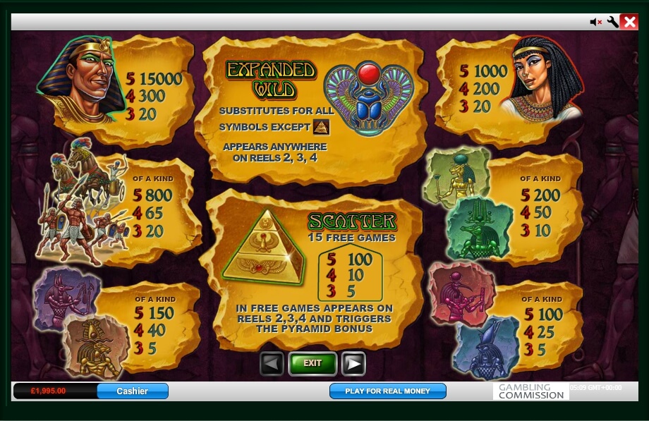the pyramid of ramesses slot machine detail image 4