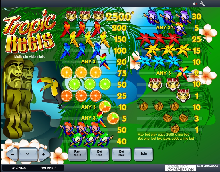tropic reels slot machine detail image 0