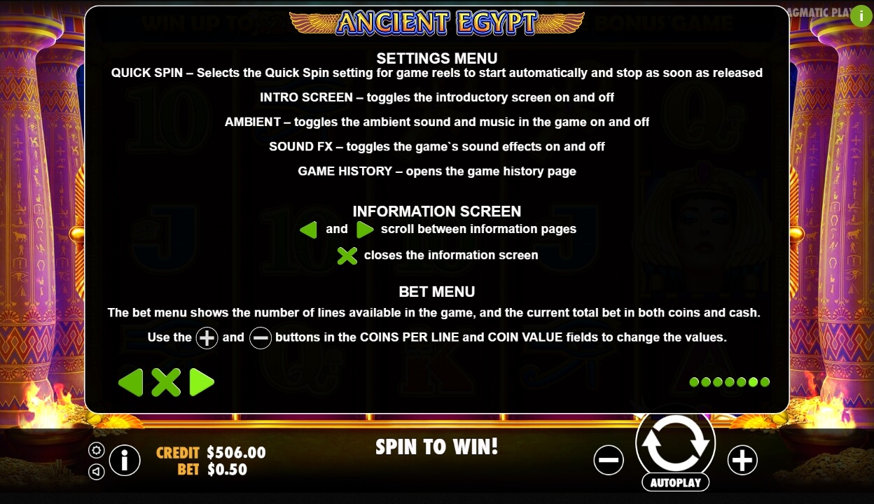 ancient egypt slot machine detail image 1