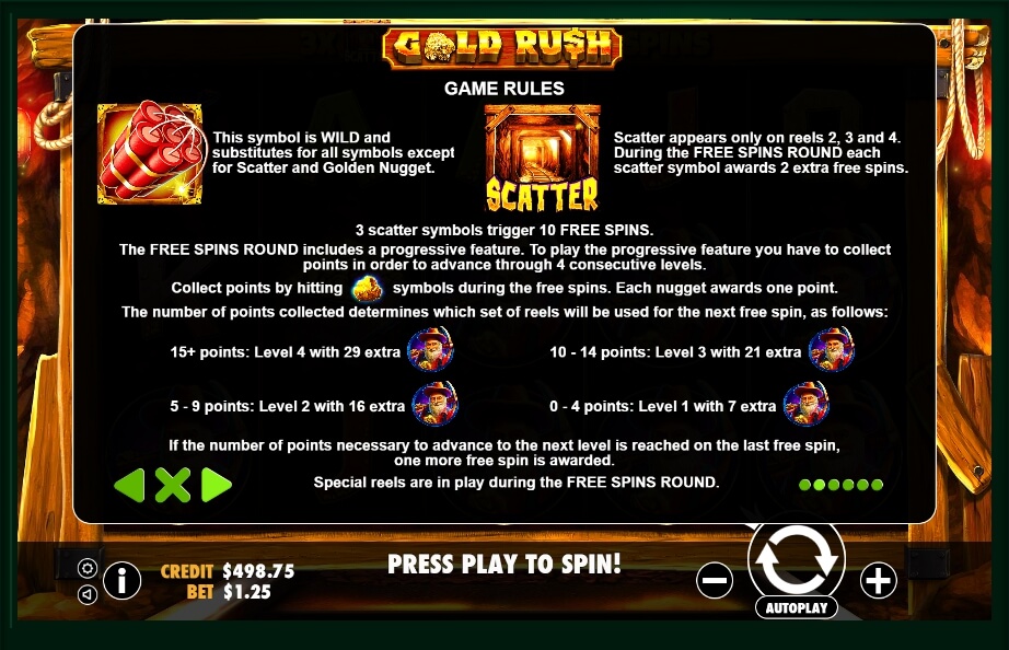 gold rush slot machine detail image 4