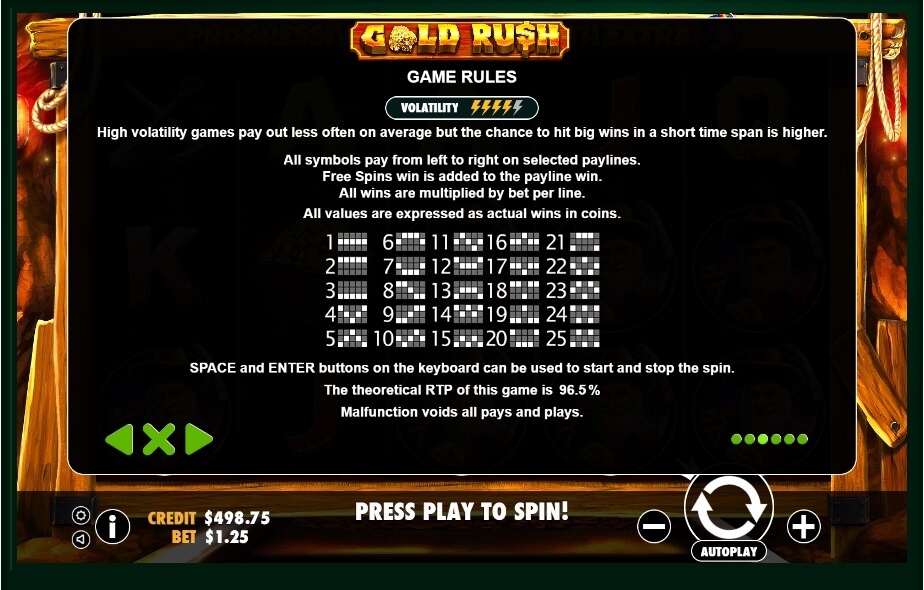 gold rush slot machine detail image 3