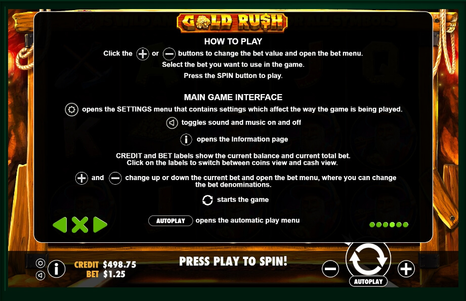 gold rush slot machine detail image 2