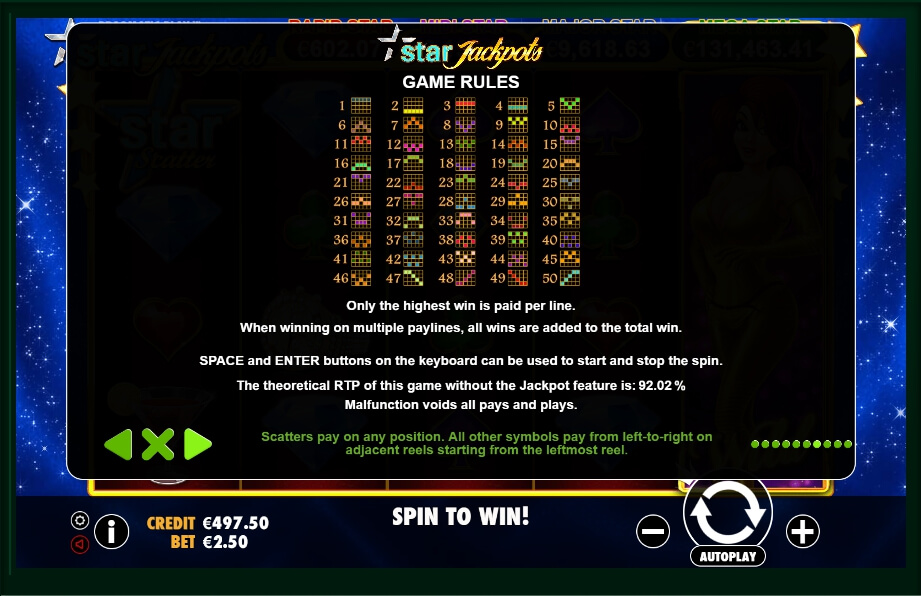 star jackpots slot machine detail image 2