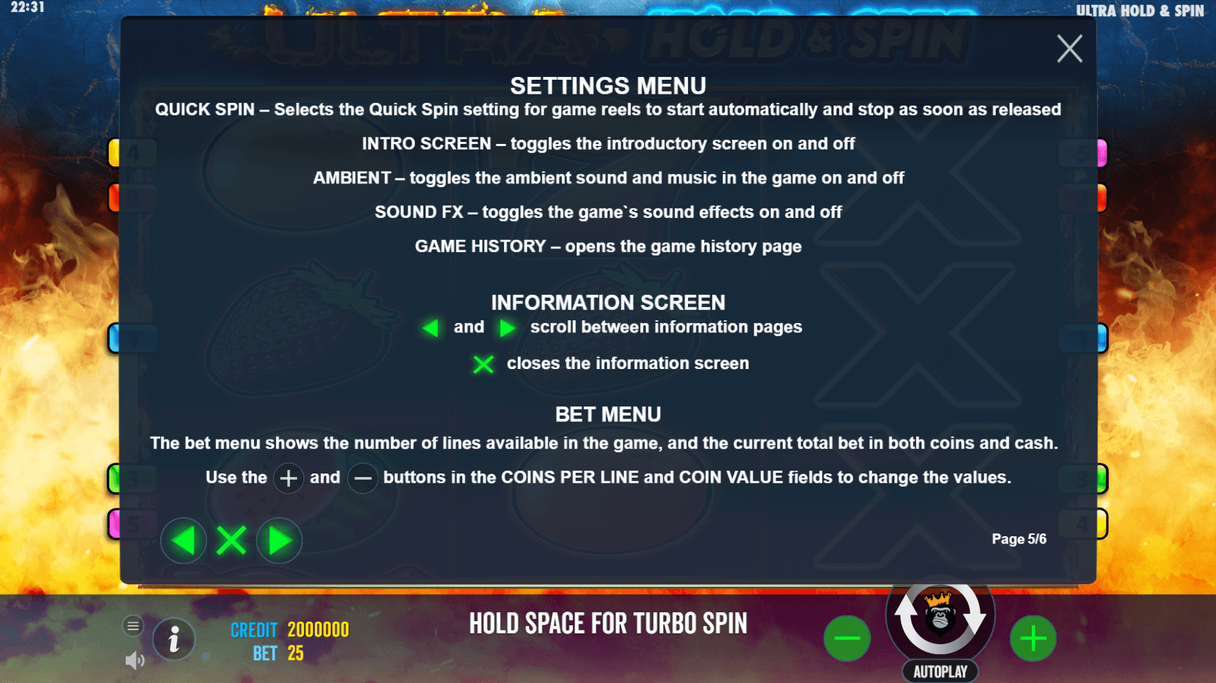 ultra hold and spin slot machine detail image 4