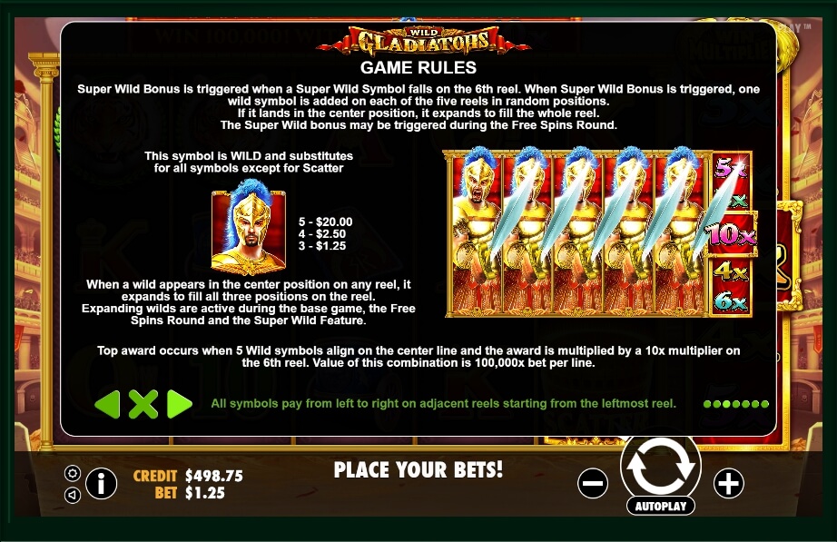 wild gladiators slot machine detail image 4