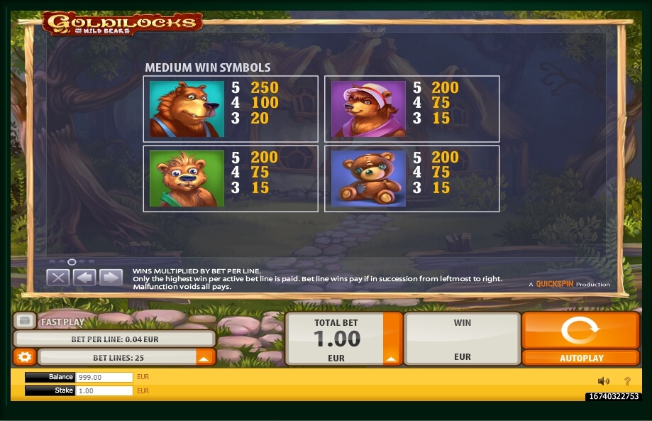 goldilocks slot machine detail image 2