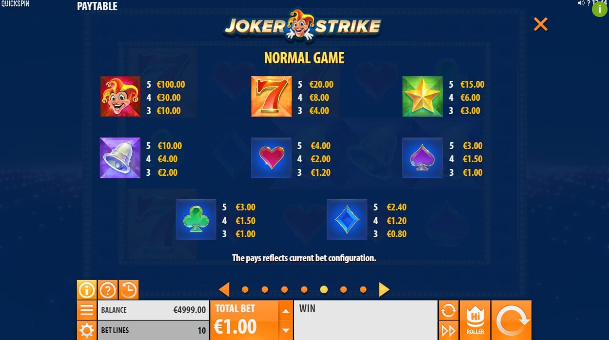 joker strike slot machine detail image 2